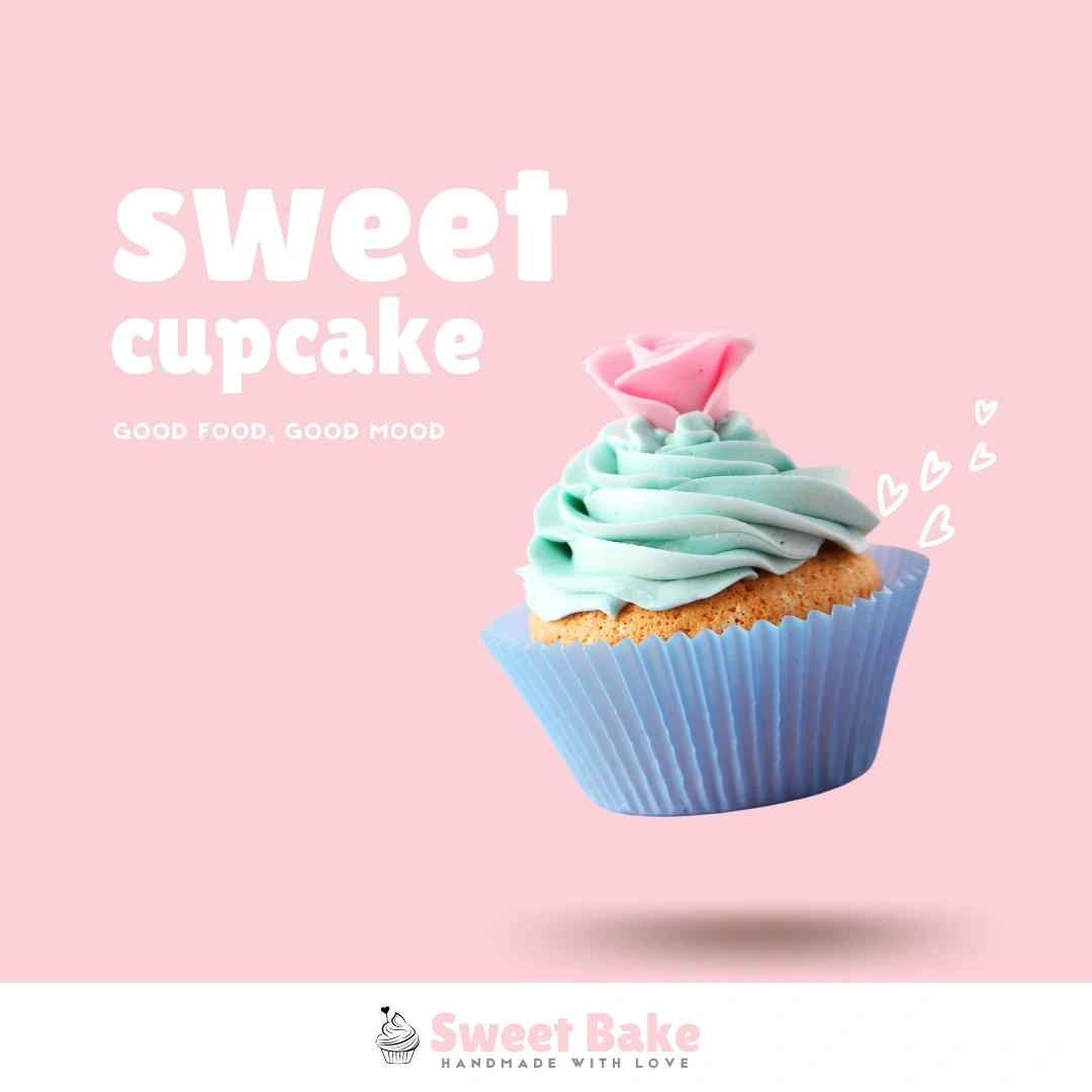 Sweet Bake social media design: Sweet Cupcake